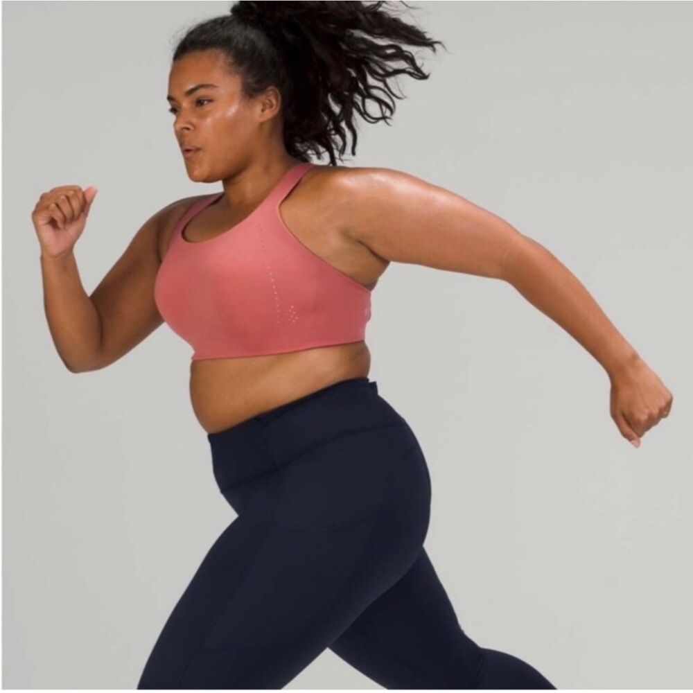 Lululemon Air Support Running Bra High Support  Woman 36DD Rose Pink Adjustable